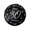 Balon foliowy Happy 30 Birthday czarny nadruk srebrny 18" B&C
