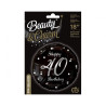 Balon foliowy Happy 40 Birthday czarny, nadruk srebrny 18" B&C