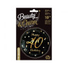 Balon foliowy Happy 40 Birthday czarny, nadruk złoty 18" B&C