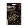 Balon foliowy Happy 50 Birthday czarny, nadruk złoty 18" B&C