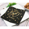 Serwetki Happy 50 Birthday czarne, nadruk złoty 33x33 cm/ 20 szt B&C