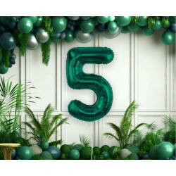 Balon foliowy Cyfra ''5'', 85 cm, butelkowa zieleń