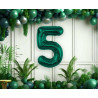 Balon foliowy Cyfra ''5'', 85 cm, butelkowa zieleń