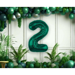 Balon foliowy Cyfra ''2'', 85 cm, butelkowa zieleń