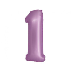 Balon foliowy Smart, Cyfra 1, lawendowa matowa, 76 cm