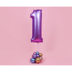 Balon foliowy Smart, Cyfra 1, lawendowa matowa, 76 cm