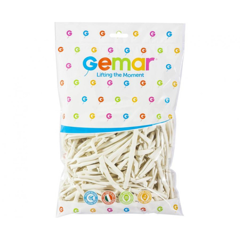 Balony D4 - Rurki włoskie białe 01 Modelina/ 100 szt.