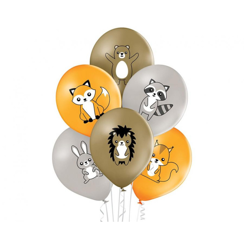 Balony lateksowe Zwierzątka Leśne Forest Animals 6 szt.