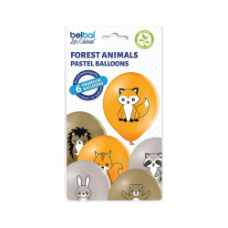 Balony lateksowe Zwierzątka Leśne Forest Animals 6 szt.