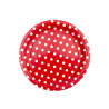 Talerzyki w kropki papierowe Czerwone w białe kropeczki 18cm 6szt