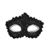 Maska karnawałowa wenecka brokatowa czarna z diamencikami 19x10cm