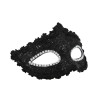 Maska karnawałowa wenecka brokatowa czarna z diamencikami 19x10cm