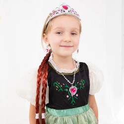 Akcesoria do przebrania Księżniczki Strój Anna z Krainy Lodu Frozen Warkocz Korona dodatki