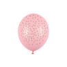 Balony 30cm, złote Kropki, Pastel Baby Pink (1 op. / 6 szt.)