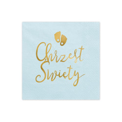 Serwetki Chrzest Święty, 33x33 cm, jasny niebieski (1 op. / 12 szt.)