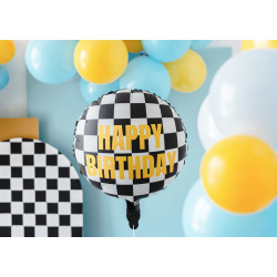 Balon foliowy Szachownica Happy Birthday, 45 cm, mix