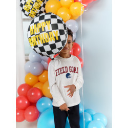 Balon foliowy Szachownica Happy Birthday, 45 cm, mix