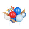 Balonowy topper na tort Samolot, mix, 29 cm