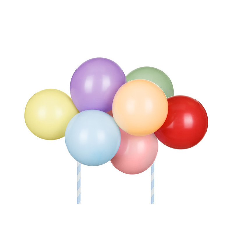 Balonowy topper na tort, tęcza, mix, 29 cm