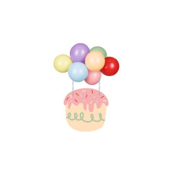 Balonowy topper na tort, tęcza, mix, 29 cm
