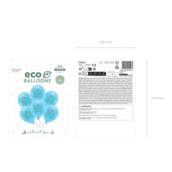 Balony Eco 33 cm, Chrzest Święty, błękit (1 op. / 6 szt.)