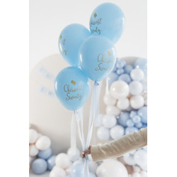 Balony Eco 33 cm, Chrzest Święty, błękit (1 op. / 6 szt.)