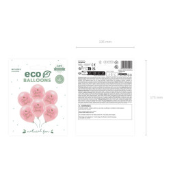 Balony Eco 33 cm,  Chrzest Święty, rumiany różowy (1 op. / 6 szt.)