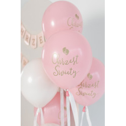 Balony Eco 33 cm,  Chrzest Święty, rumiany różowy (1 op. / 6 szt.)