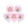 Balony Eco 33 cm, Happy Birthday, mix (1 op. / 5 szt.)