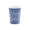 Kubeczki Happy B'day!, granatowy, 220ml (1 op. / 6 szt.)