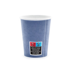 Kubeczki Happy B'day!, granatowy, 220ml (1 op. / 6 szt.)