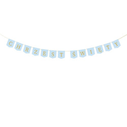 Baner ''Chrzest Święty'', 2 m, jasny niebieski