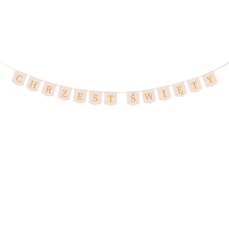 Baner ''Chrzest Święty'', 2 m, jasny różowy