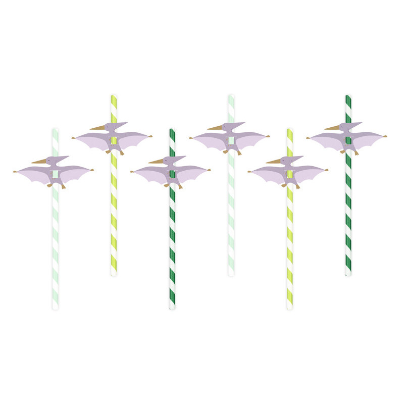 Słomki Pterodaktyl, 19.5 cm, mix (1 op. / 6 szt.)