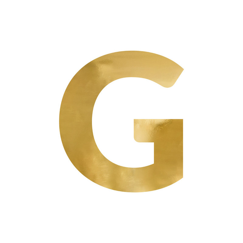 Litera lustrzana ''G'', złoty, 54x61 cm