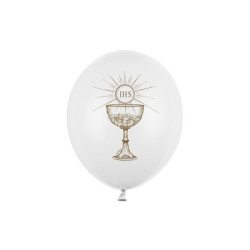 Balony 30cm, IHS, Pastel Pure White (1 op. / 6 szt.)
