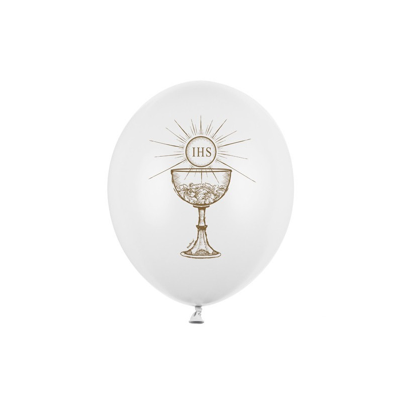 Balony 30cm, IHS, Pastel Pure White (1 op. / 6 szt.)