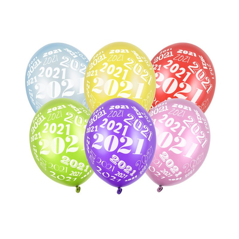 Balony 30cm, 2021, Metallic mix (1 op. / 6 szt.)