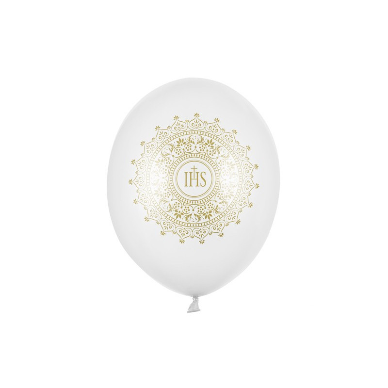 Balony 30cm, IHS, Metallic Pure White (1 op. / 50 szt.)
