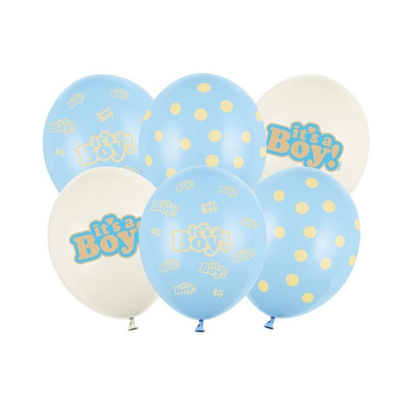 Balony 30cm, It's a Boy, Pastel Mix (1 op. / 50 szt.)