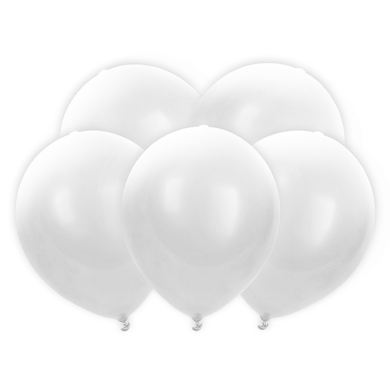 Balony Led 30cm, biały (1 op. / 5 szt.)