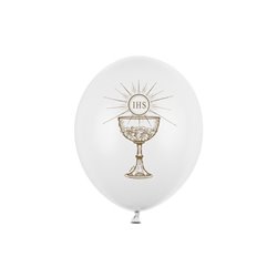 Balony 30cm, IHS, Pastel Pure White (1 op. / 6 szt.)