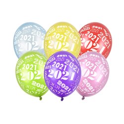 Balony 30cm, 2021, Metallic mix (1 op. / 6 szt.)