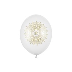 Balony 30cm, IHS, Metallic Pure White (1 op. / 50 szt.)